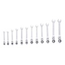 Klucze płasko oczkowe z grzechotką łamane 12el. 8-19mm KD10947