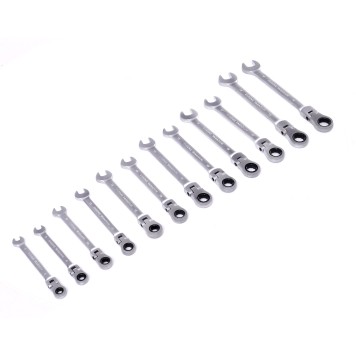 Klucze płasko oczkowe z grzechotką łamane 12el. 8-19mm KD10947