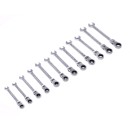 Klucze płasko oczkowe z grzechotką łamane 12el. 8-19mm KD10947