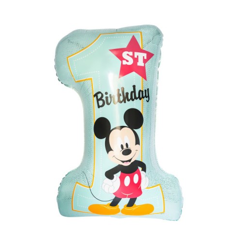Disney Mickey  Blue First Birthday Foil Balloon 71 cm