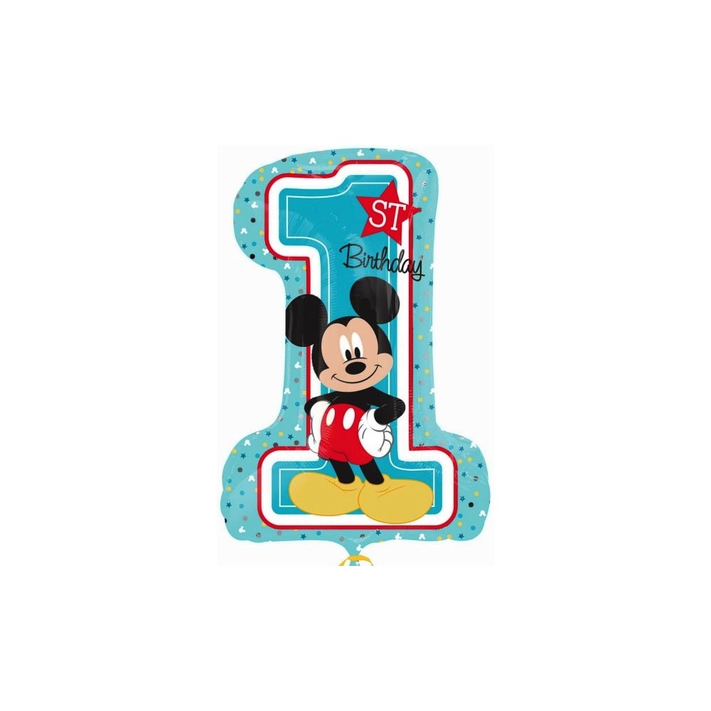 Disney Mickey  Blue First Birthday Foil Balloon 71 cm