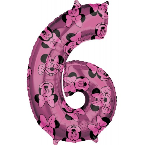 Disney Minnie  foil balloon number 6, 66 cm