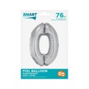 Number Silver Silver number 0 foil balloon 76 cm