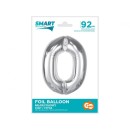 Number Silver Silver number zero foil balloon 92 cm