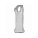 Number Silver Silver Number 1 Foil Balloon 76 cm