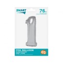 Number Silver Silver Number 1 Foil Balloon 76 cm