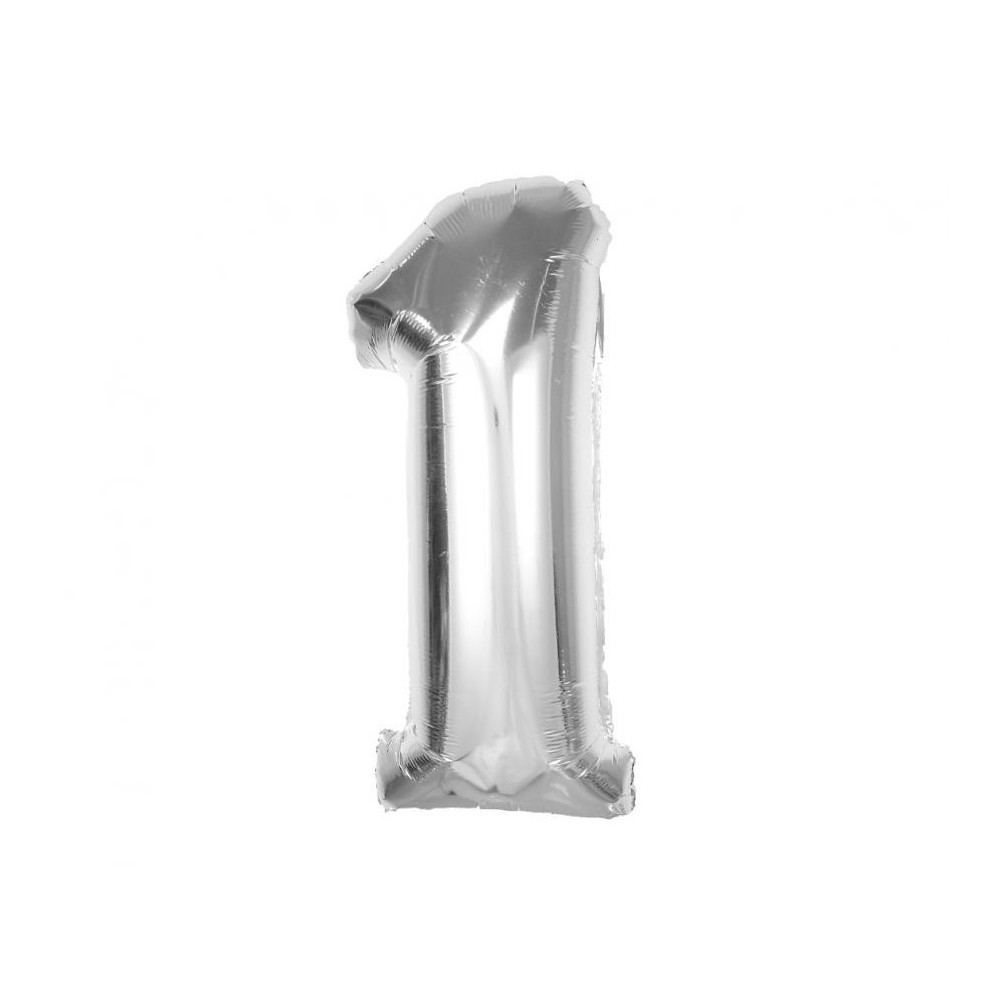 Number Silver Silver Number 1 Foil Balloon 92 cm