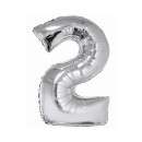 Number Silver Silver Number 2 Foil Balloon 76 cm