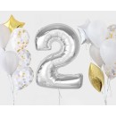 Number Silver Silver Number 2 Foil Balloon 92 cm