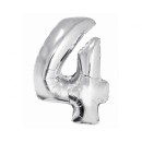 Number Silver Silver number 4 foil balloon 76 cm