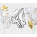 Number Silver Silver Number 4 Foil Balloon 92 cm