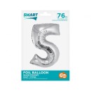 Number Silver Silver number 5 foil balloon 76 cm