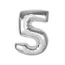Number Silver Silver number 5 foil balloon 92 cm