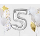 Number Silver Silver number 5 foil balloon 92 cm
