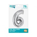 Number Silver Silver number 6 foil balloon 76 cm