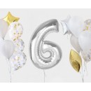 Number Silver Silver number 6 foil balloon 92 cm