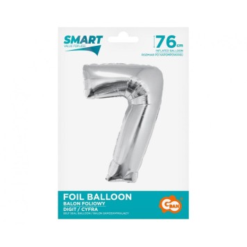 Number Silver Silver number 7 foil balloon 76 cm