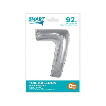Number Silver Silver number 7 foil balloon 92 cm