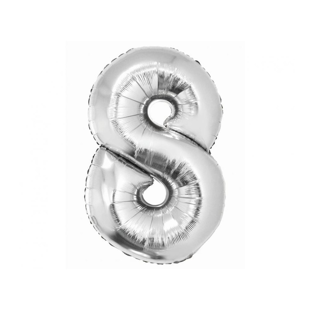 Number Silver Silver number 8 foil balloon 76 cm