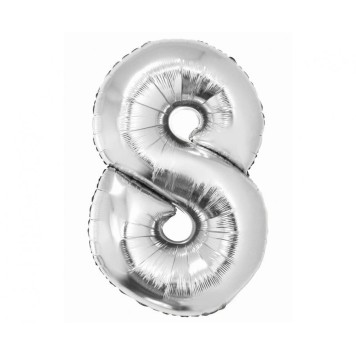 Number Silver Silver number 8 foil balloon 76 cm