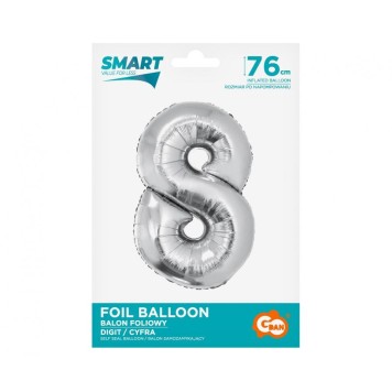Number Silver Silver number 8 foil balloon 76 cm