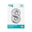 Number Silver Silver number 8 foil balloon 76 cm