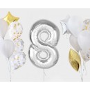 Number Silver Silver Number 8 Foil Balloon 92 cm