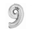 Number Silver Silver number 9 foil balloon 76 cm