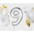 Number Silver Silver number 9 foil balloon 92 cm