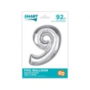 Number Silver Silver number 9 foil balloon 92 cm