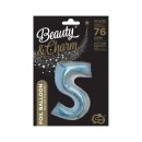 Number Holographic Silver, Number 5 Silver foil balloon 76 cm