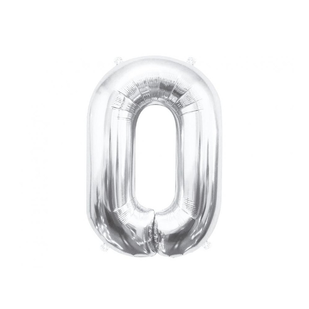 Number Silver, Silver Number 0 Foil Balloon 85 cm