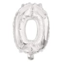 Number Silver, Silver 0 numeral foil balloon 95 cm