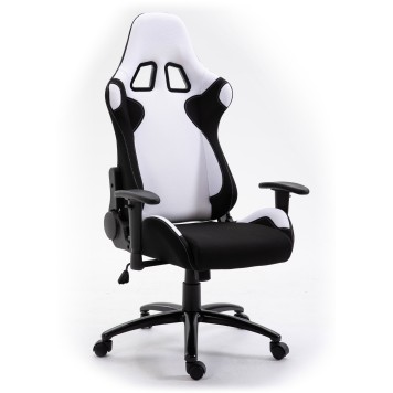 FOTEL GAMINGOWY MATERIAŁOWY F4G FG38 BIAŁY