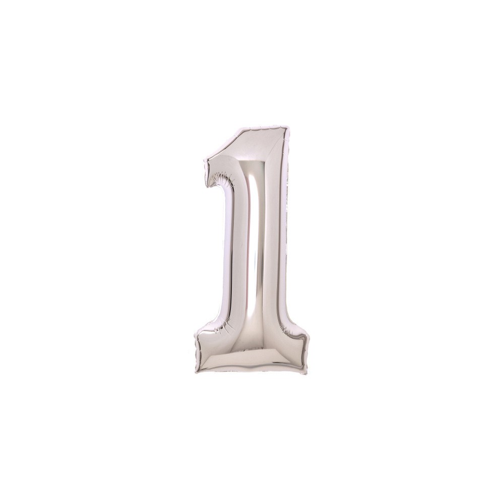 Number Silver, Number 1 Foil Balloon 66 cm