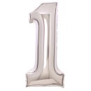 Number Silver, Number 1 Foil Balloon 66 cm