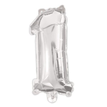 Number Silver, Number 1 Foil Balloon 95 cm