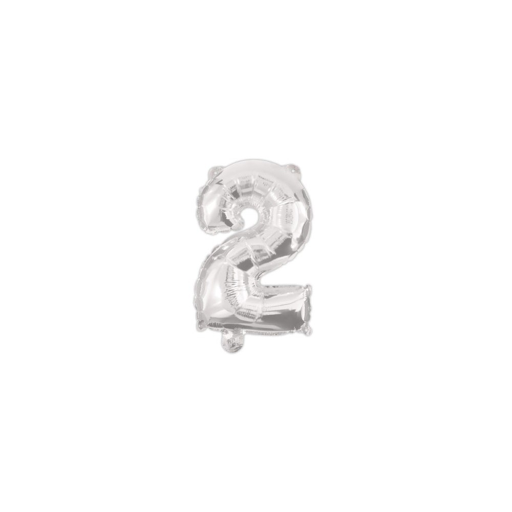 Number Silver, Silver Number 2 Foil Balloon 95 cm