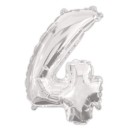 Number Silver, Silver foil balloon number 4, 95 cm