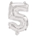 Number Silver, Silver number 5 foil balloon 95 cm
