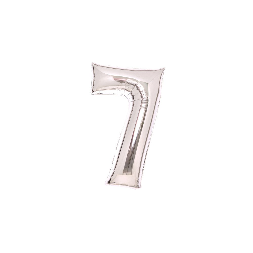 Number Silver, Silver Number 7 Foil Balloon 66 cm