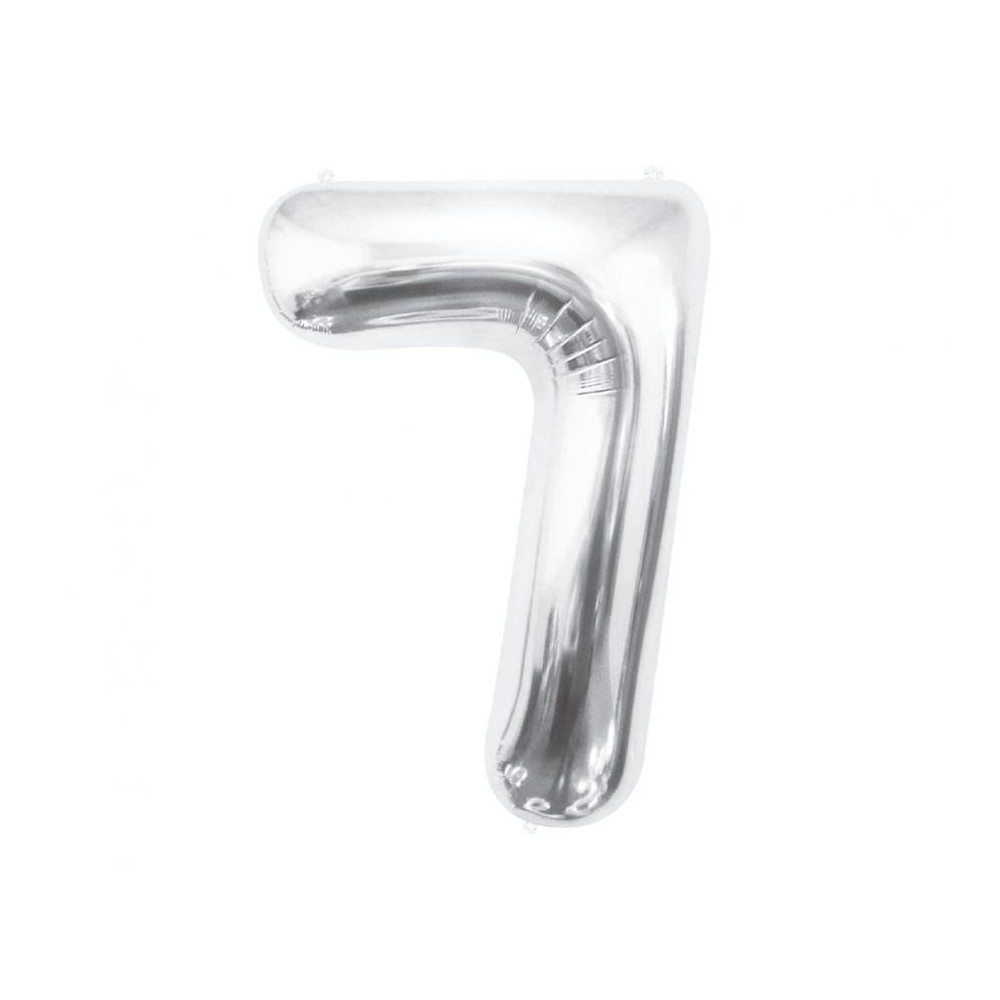 Number Silver, Silver Number 7 Foil Balloon 85 cm
