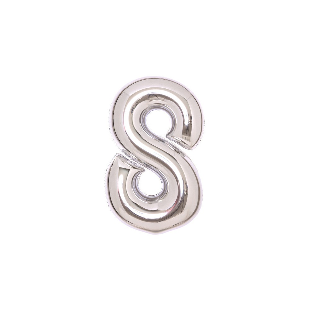 Number Silver, Silver number 8 foil balloon 66 cm