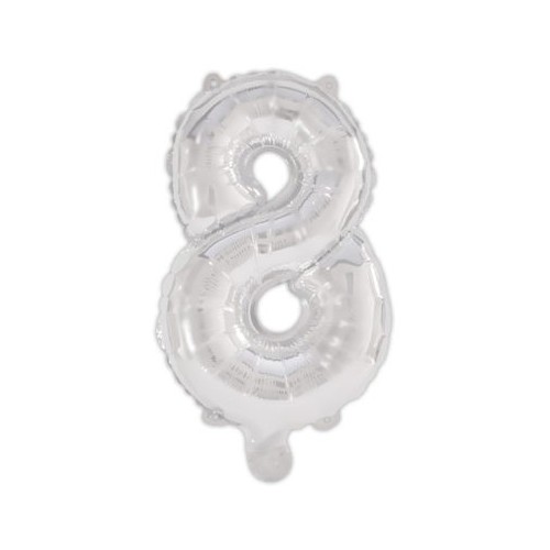 Number Silver, Silver number 8 foil balloon 95 cm