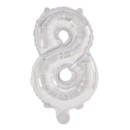 Number Silver, Silver number 8 foil balloon 95 cm