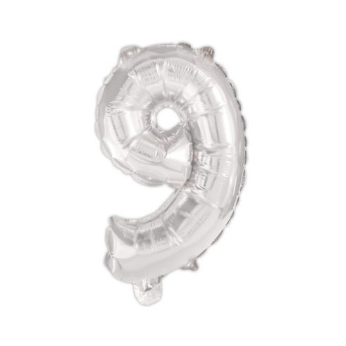 Number Silver, Silver number 9 foil balloon 95 cm
