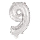 Number Silver, Silver number 9 foil balloon 95 cm