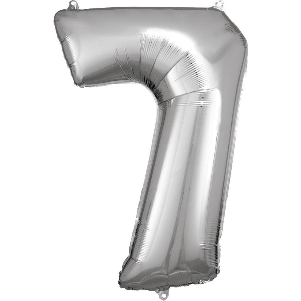 Number Giant Silver Number Foil Balloon 7, 83*55 cm