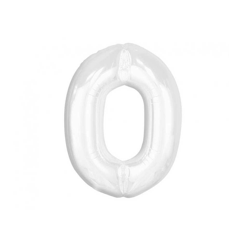 Number B&C White White Number 0 Foil Balloon 92 cm