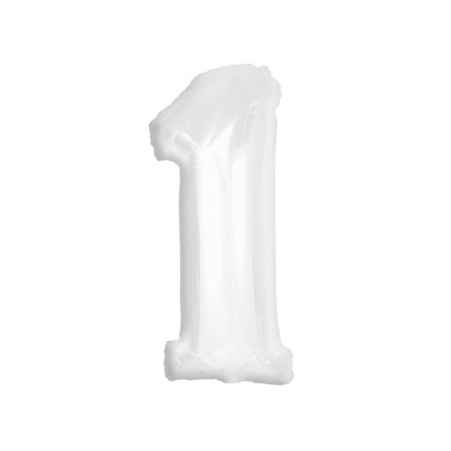 Number B&C White White number 1 foil balloon 92 cm